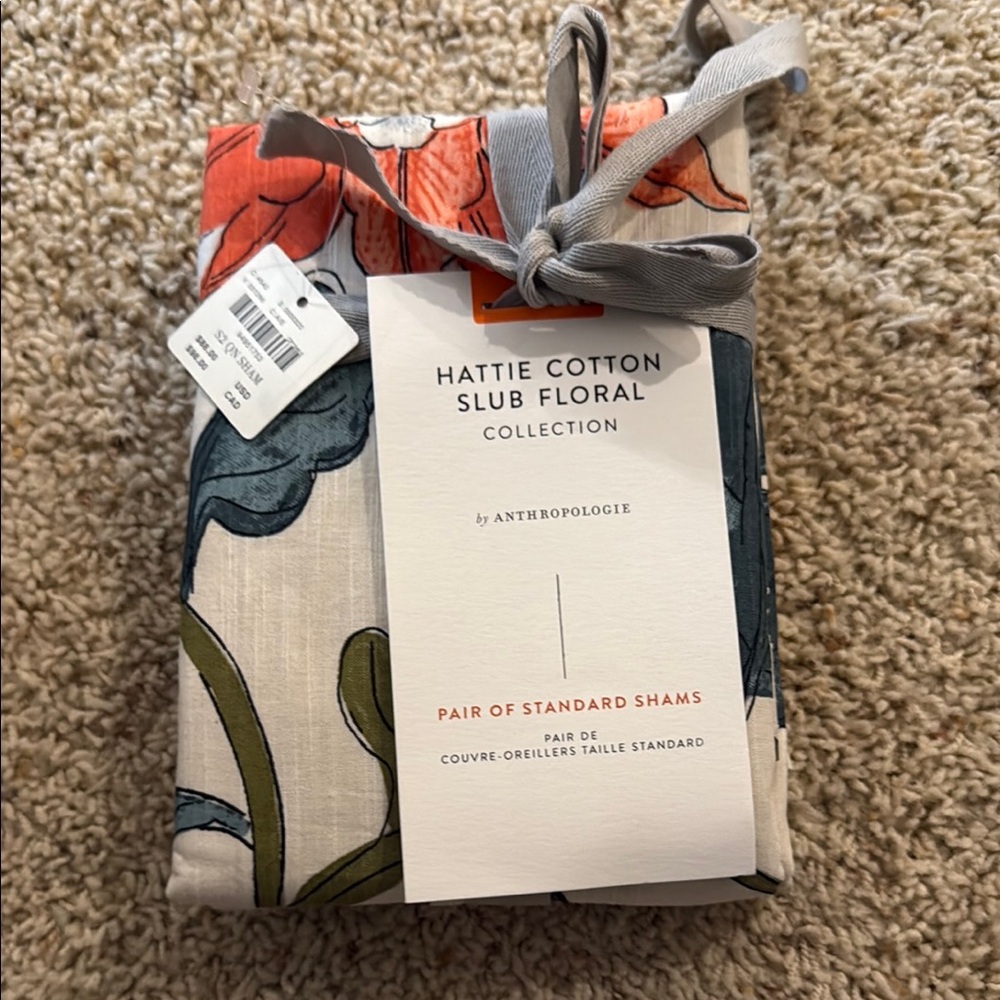 Anthropologie Hattie Cotton Slub Floral Shams